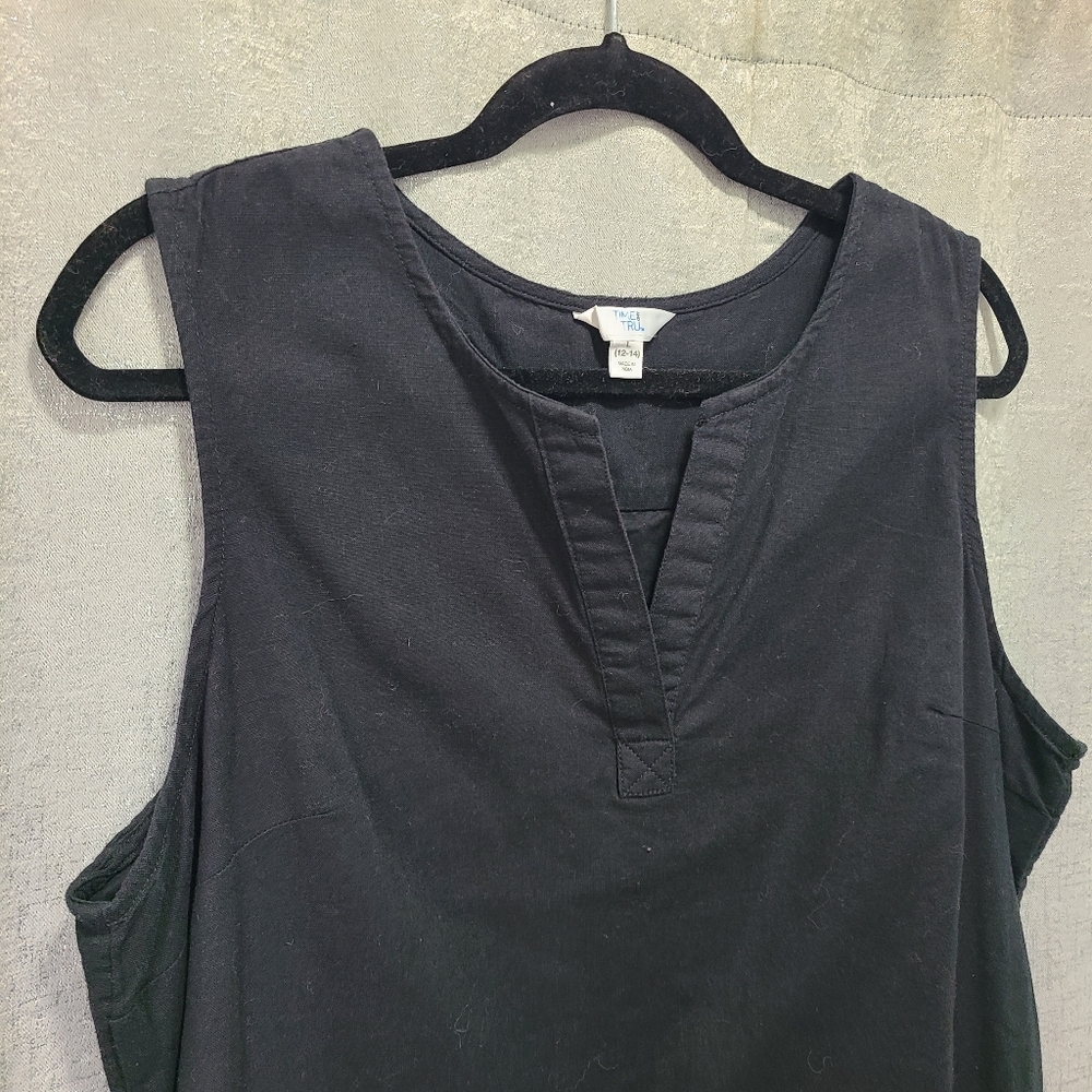Time and‎ Tru Black Classic Sleeveless Design Midi Dress Size Large 12-14 - Picture 4 of 9